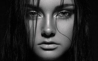 Woman black background black and - photo of her face free wallpaper