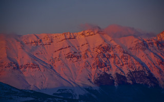 Snowy mountain sunset pink sky 2 - sunset free wallpaper
