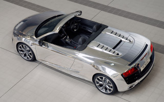 Silver sports car garage chrome - a garage free wallpaper