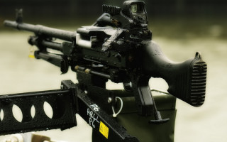 Machinegun stand river yellowtag photorealism - carl gustaf pilo free wallpaper