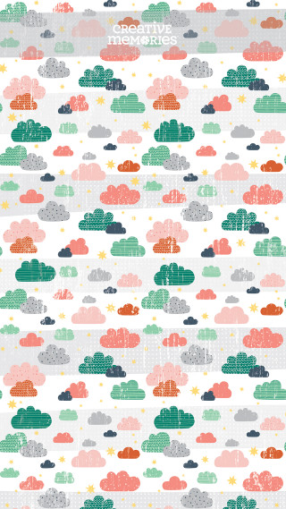 White background clouds stars patterns - context art free wallpaper