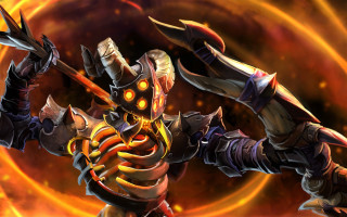 Demon armor sword fire embers - a character free wallpaper