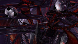 Metal spiral red light armor - a computer free wallpaper