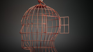 Bird cage 3d render gradient - inside free wallpaper