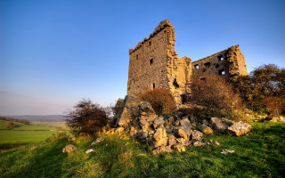 Castle hillside forest sky flower - flora macdonald reid free wallpaper