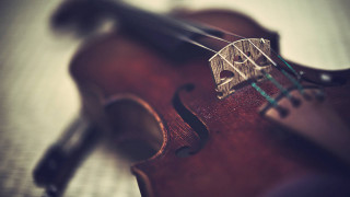 Violin strings bow table paper 2 - anne rigney free wallpaper