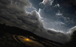 Distant object bright light sky - a distant object in the distance free wallpaper