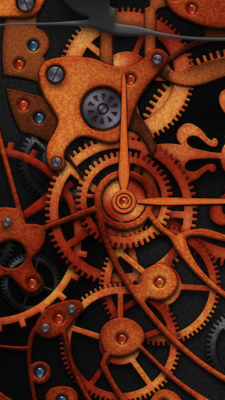Clock gears closeup steampunk kinetic - kinetic art free wallpaper