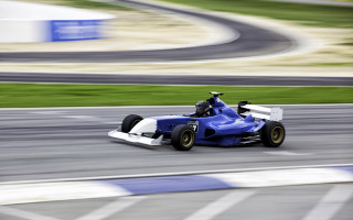Blue white racecar driving track - dennis flanders free wallpaper