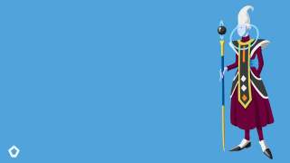 Woman red dress blue staff - a minimalist painting free wallpaper for desktop