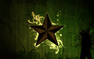 Green star man tattoo gothic - a green background free wallpaper