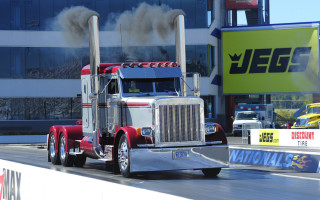 Semi truck smoke building precisionism - a semi truck free wallpaper
