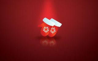 Red mittens snowflakes reflection lyco - a red background free wallpaper for desktop