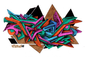 Colorful objects black triangle watercolor - colorful object free wallpaper