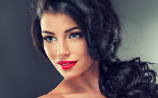 Woman red lipstick black hair - a red lipstick free wallpaper
