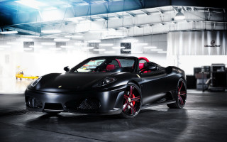 Black sports car red rims 6 - red rim free wallpaper
