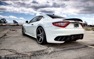 White sports car cloudy sky 11 - rim free wallpaper