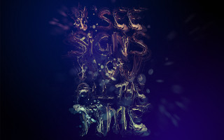 Floating objects dark background blue - a blue light behind them free wallpaper