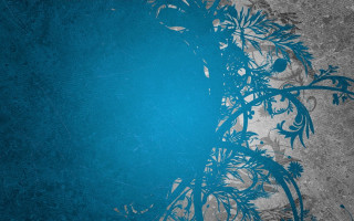 Blue abstract plant star night - a blue circle in the middle free wallpaper