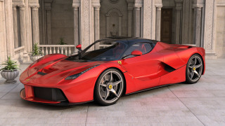 Red sports car building plant - unreal free wallpaper