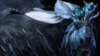 White bird flying cloudy sky 2 - art free wallpaper