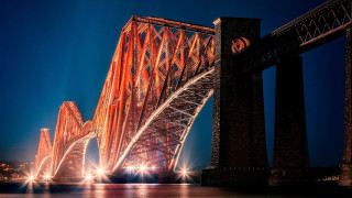 Large bridge lights car night - a large bridge free wallpaper