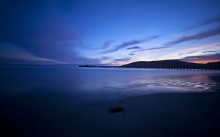 Long pier dusk beach blue - a long pier free wallpaper