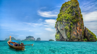 Boat rocks ocean group fishing - free ship wallpaper