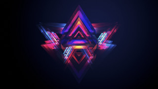 Colorful abstract triangle 3d glowing - geometric abstract art free wallpaper