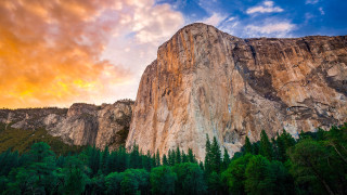 Mountain forest sunset lake horizon - naturalism free wallpaper