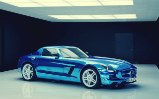 Blue sports car garage black 4 - a garage free wallpaper