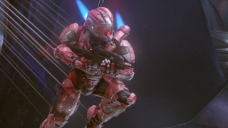 Red black robot gun blue - halo free wallpaper