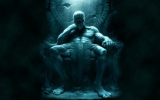 Man wings light behind fantasy - bastien l. deharme free wallpaper