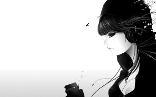 Woman cellphone flower hair smiling - her hand and a flower free wallpaper