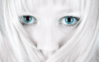 Woman long white hair blue 3 - long white hair free wallpaper for desktop