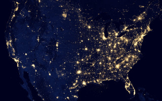 Usa night lights sky moon - alson s. clark free wallpaper