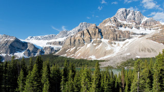 Mountain lake forest snowy horizon 3 - the top of it free wallpaper