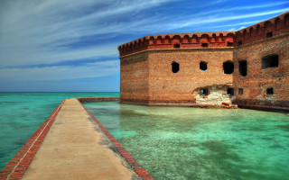 Brick wall water walkway building - a walkway free wallpaper