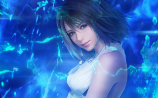Woman blue fire underwater portrait - a blue light free wallpaper