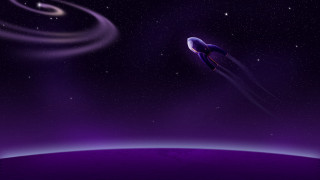 Space station satellite spiral light - a distant object in the distance free wallpaper