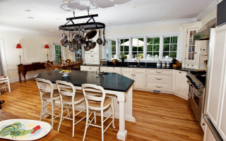 Kitchen large island dining table - a chandelier free wallpaper