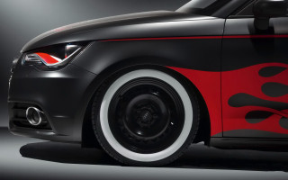 Black red flame rim matte - car free wallpaper