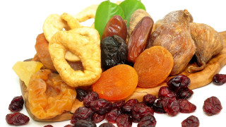 Dried fruits nuts wooden spoon - a pile free wallpaper
