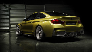 Yellow car garage open shutters - a garage next free wallpaper