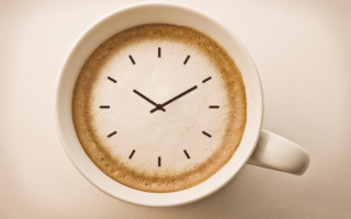 Coffee clock table morning hyperrealism - the top of it free wallpaper