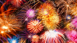 Fireworks sky colors shapes explosions - a bunch of fireworks free wallpaper