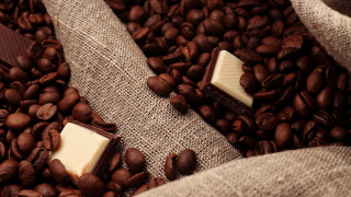 Coffee beans chocolate 3d render - coffee bean free wallpaper