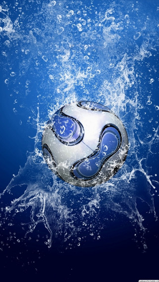 Soccer ball floating water bubbles - bubble free wallpaper