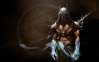Horned man sword armor glowing - ice free wallpaper