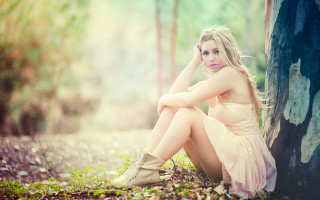 Woman dress tree woods blonde - the wood free wallpaper for desktop